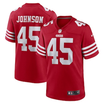 mens nike buddy johnson scarlet san francisco 49ers game pla